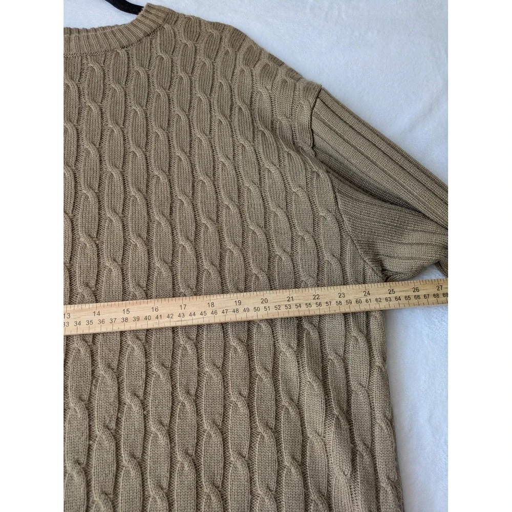 Vintage A. Adams &‎ Spire Cable Knit Sweater Tan Ribbed Mens XL Preppy Pullover